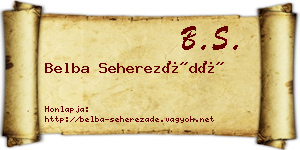 Belba Seherezádé névjegykártya